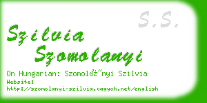 szilvia szomolanyi business card